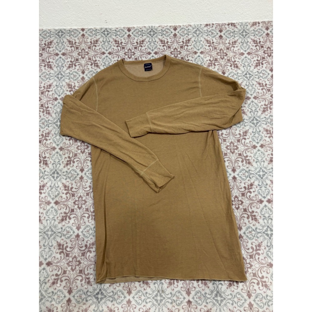 Vintage Duofold Mens Large Tall Tan Wool Blend Thermal Base Layer Made in USA